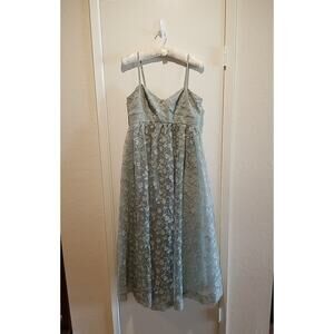 Anthropologie BHLDN Sage Green Maxi Dress Gown Wedding Special Occasion Prom NWT